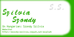 szilvia szondy business card